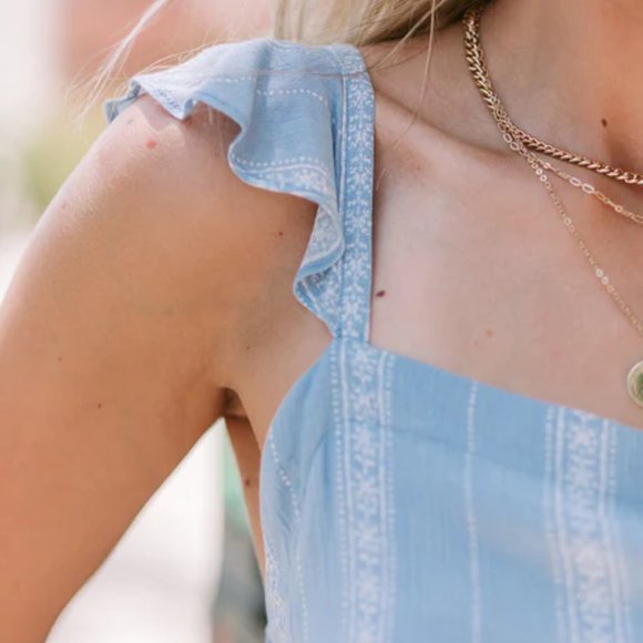 Amaryllis Blue Crush Romper - LIGHT BLUE / Small / NWOT - Picture 6 of 15